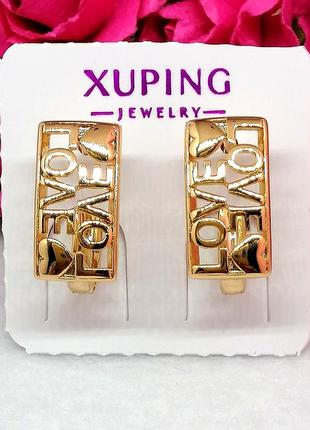 Стильные серьги из медицинского золота. ювелирная бижутерия xuping. позолоченные серьги2 фото