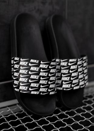 Чоловічі капці nike black white 41-42-43-44-45