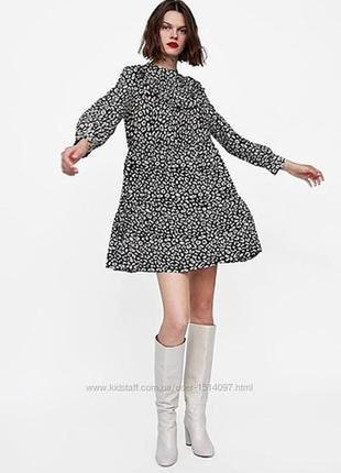 Ярусну міні сукня в леопардовий принт s3 фото