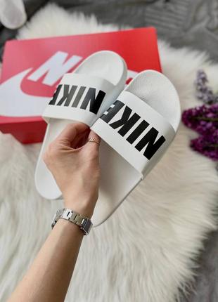 Жіночі шльопанці nike slides big logo 'white' 36-37-38-39-404 фото