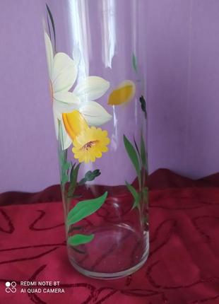 Винтажная ваза .стеклянная ваза, богемское стекло.5 фото