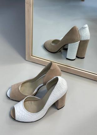 Туфлі жіночі натуральна шкіра, замша італія8 фото