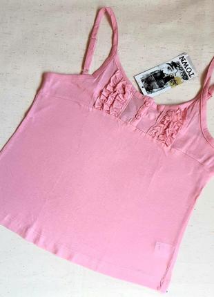 Рожева бавовняна майка з оборками on the town франція на 14 років (164см)