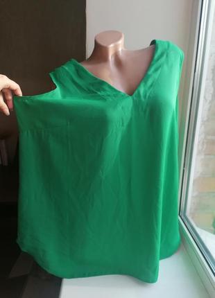 Блузка-майка зеленая батал большой размер f&f (к103)