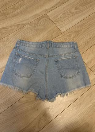Шорты 🩳 женские летние джинсовые стильные короткие голубые классные короткие модные4 фото