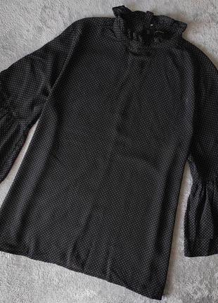 Блуза черная удлиненная  в горох monki1 фото