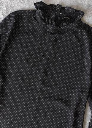 Блуза черная удлиненная  в горох monki3 фото