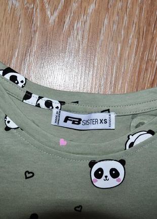 Оливковая футболка с пандами fb sister5 фото