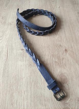 Тонкий женский плетёный кожаный ремешок h&m, швеция. размер- 100.
