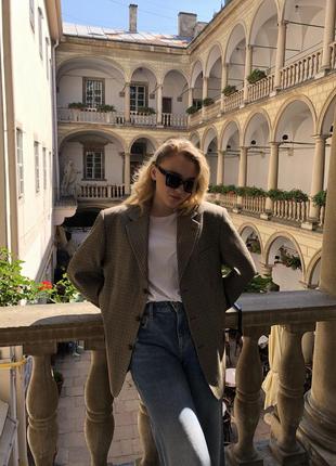 Жакет з чоловічого плеча в клітинку жакет zara mango