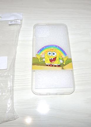Чохол для iphone 12 6.1 спанч боб веселка