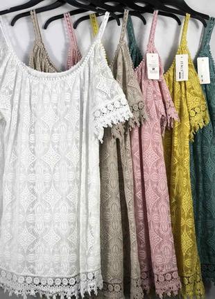 Сукня 👗 мереживо прошва коттон на натуральному підкладі італія