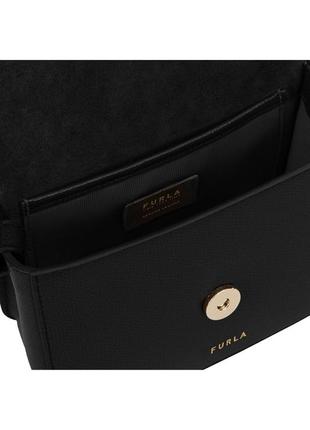 Furla маленькая кожаная сумка через плечо 1927 фурла на ремне ремешке bag mini чёрная black5 фото