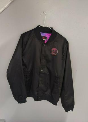 Бомбер куртка nike air jordan psg coaches paris saint germain jacket black purple оригінал cv3288-018 фото