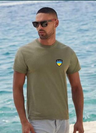 Тактическая футболка свинца 5.11 украинская хаки масло