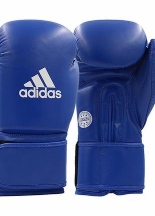 Перчатки с лицензией wako для бокса и кикбоксинга синий adidas adiwakog2_br
