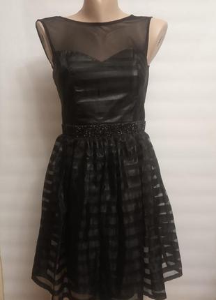 Сукня чорна прозора платье сарафан легкое готическое прозрачное с вышивкой бисером