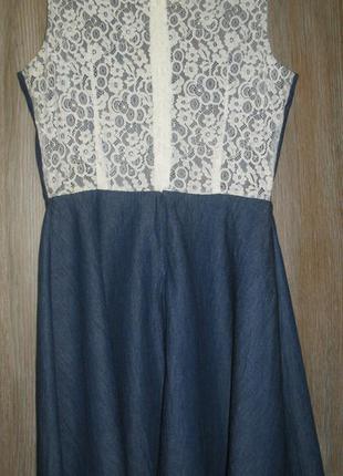 Джинсовое платье с ажурной спиной2 фото