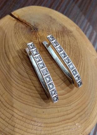 Сережки з фіанітами срібло 925 проби