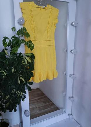 Потрисающее льняное жолтое платье ,стильна жовта сукня в складі льон 🌞3 фото