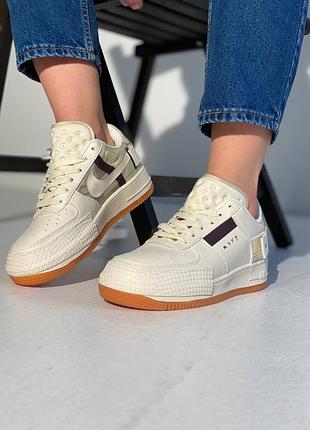 Жіночі шкіряні кросівки nike air force 1 type🆕 кросівки найк аір форс