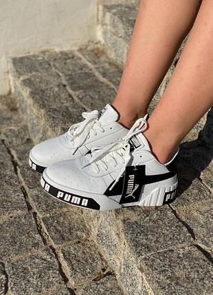 Жіночі чорно-білі шкіряні кросівки puma cali 🆕 кеді пума