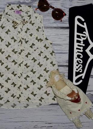 3 - 4 року 104 см сорочка блузка блуза для модниць легка натуральна бантики