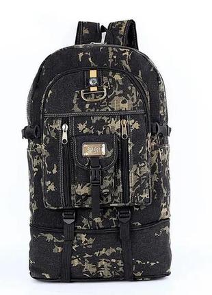 Большой прочный тактический мужской рюкзак goldbi хаки, 60 литров вместительный с расширением туристический4 фото