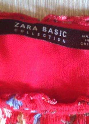 Яркая шифоновая блуза zara basic. размер s.2 фото
