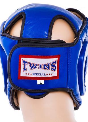 Боксерський шолом закритий twins l синій (tw475-bl)3 фото