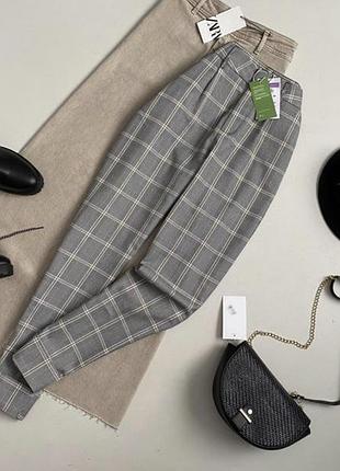 🌿новые трендовые брюки в клетку xs
