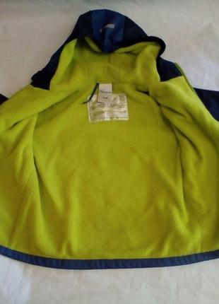 Куртка ветровка дождевик с капюшоном на флисе impidimpi на 5-6лет 110-116см4 фото
