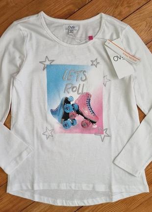 Лонгслив для девочки, рост 122, цвет белый