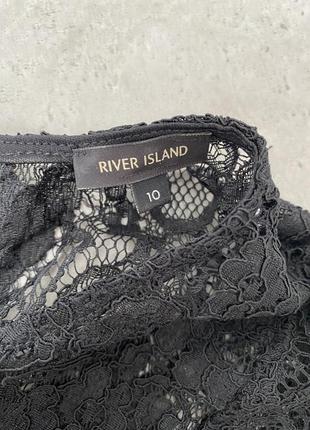 River island чудова чорна гіпюрова блузка3 фото