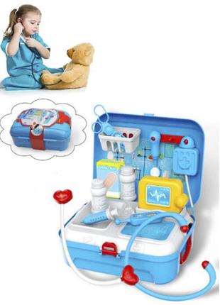 Детский игровой набор доктора doctor toy рюкзак 17 предметов xo синий