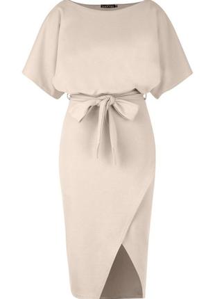 Стильне плаття міді з поясом летюча мишка низ ефект запаху на куточок ⛔ ‼ відправляю товар безпечної