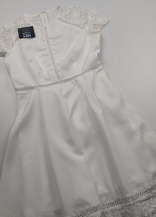 Сукня nelly біле з мереживом 402 фото