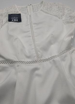 Сукня nelly біле з мереживом 403 фото