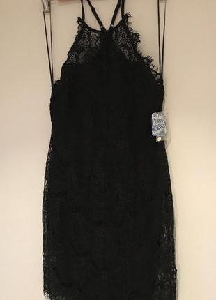 Чорне мереживне плаття міні від free people (сша)6 фото