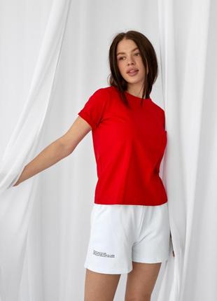 Базова футболка червона. жіноча футболка. женская футболка однотонная красная