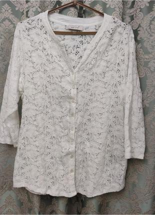 Летняя кружевная кофточка кардиган на пуговицах per una marks & spencer