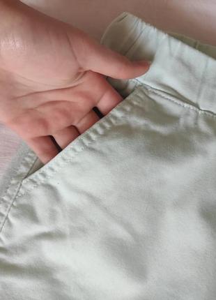 Мятные штаны брюки капри коттон s3 фото