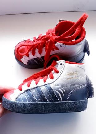 Кожаные кроссовки, хайтопы adidas basket, кроссовки2 фото