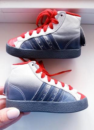Кожаные кроссовки, хайтопы adidas basket, кроссовки4 фото