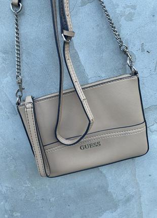 Сумка гесс бежева , сумочка / клатч guess