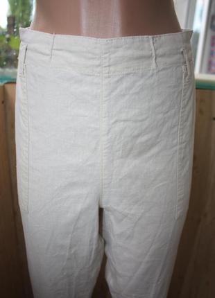 Скидка! стильные базовые бежевые натуральные штаны лён+вискоза2 фото