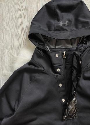 Черная спортивная анорак куртка ветровка с карманом капюшоном молнией замком стрейч10 фото