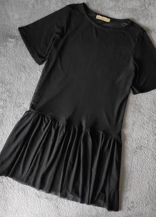 Блуза удлиненная черная сеточка1 фото