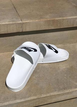 Шлепанцы шлепки босоножки мужские nike slides белые / шльопанці босоніжки чоловічі найк білі7 фото