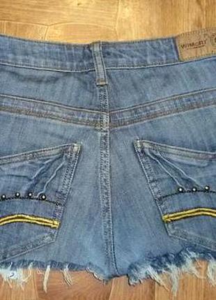 Джинсовые короткие шорты wimort jeans wear синие4 фото